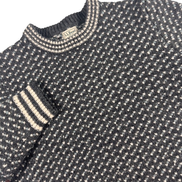 L.L. Bean Other - LL Bean Birdseye Heritage Sweater Mens Large Tall Grey Lambswool Wool Pullover